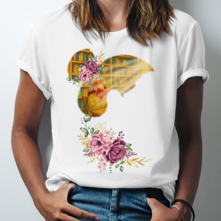 And Into The Library She Goes Book Lover Reading Bookworm Unisex Jersey T-Shirt
