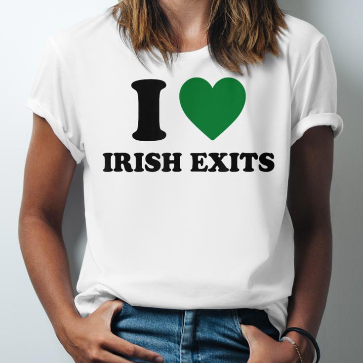 I Love Irish Exits St Patrick's Day Introvert Party Unisex Jersey T-Shirt