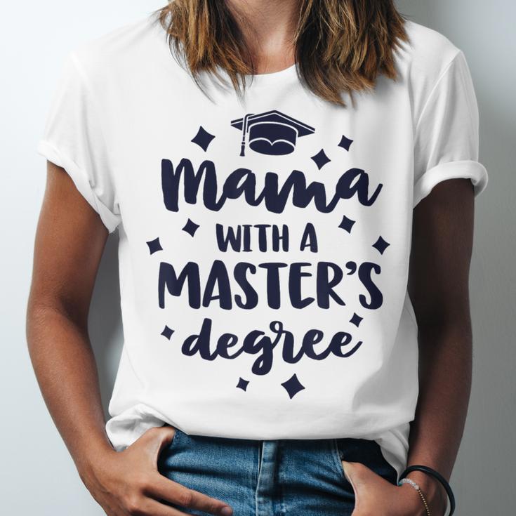 Mama With A Masters Degree Graduation Ceremony Mom Unisex Jersey T-Shirt