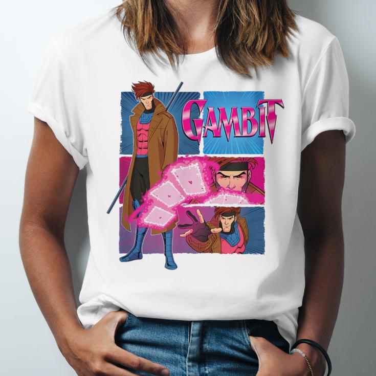Marvel X-Men '97 Vintage Classic Gambit Comic Book Panels Unisex Jersey T-Shirt