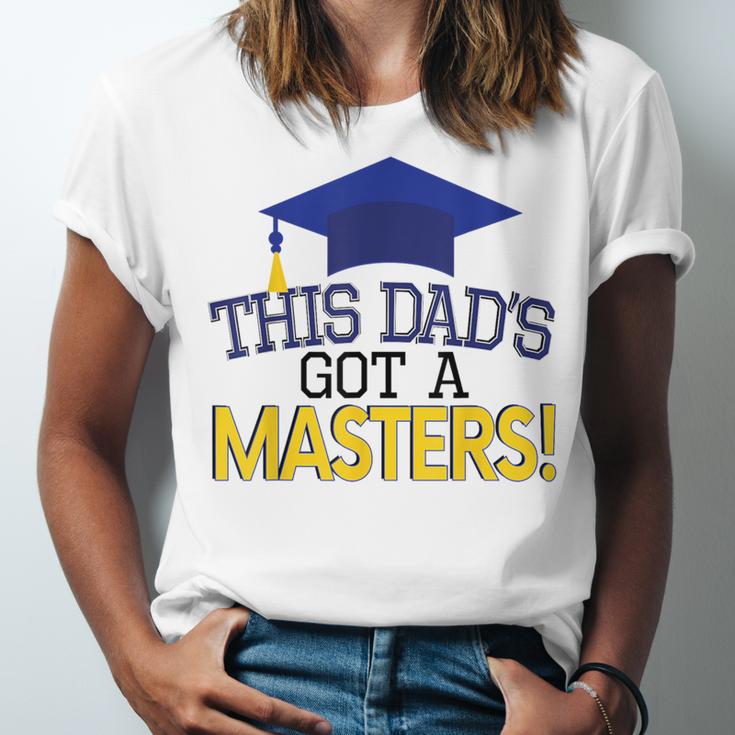 Masters Degree Proud Dad Graduation Shirt MBA Social Work Unisex Jersey T-Shirt