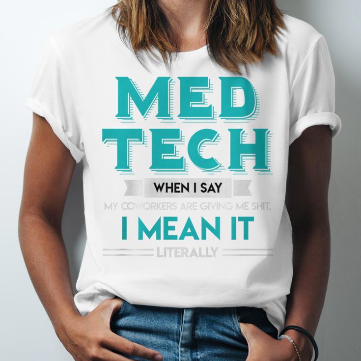Med Tech Medical Technician Gag Lab Graduation Premium Unisex Jersey T-Shirt