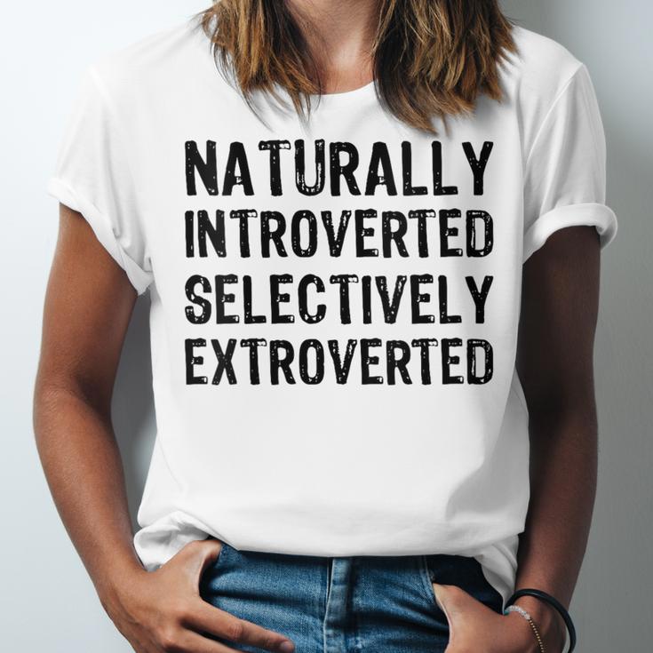Naturally Introverted Selectively ExtrovertedIntrovert Joke Unisex Jersey T-Shirt