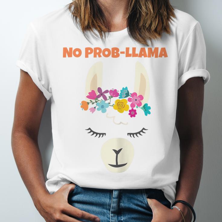 No Prob Llama Birthday Graduation Women Kids Girls Unisex Jersey T-Shirt