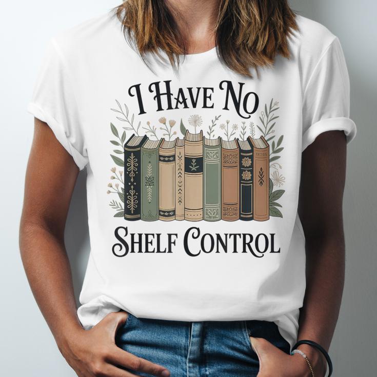 I Have No Shelf Control Book Lover Pun Reader Humor Unisex Jersey T-Shirt