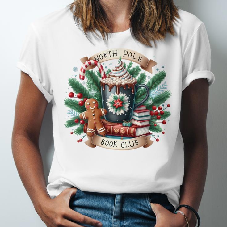 North Pole Book Club Books Reading Mug Gingerbread Unisex Jersey T-Shirt