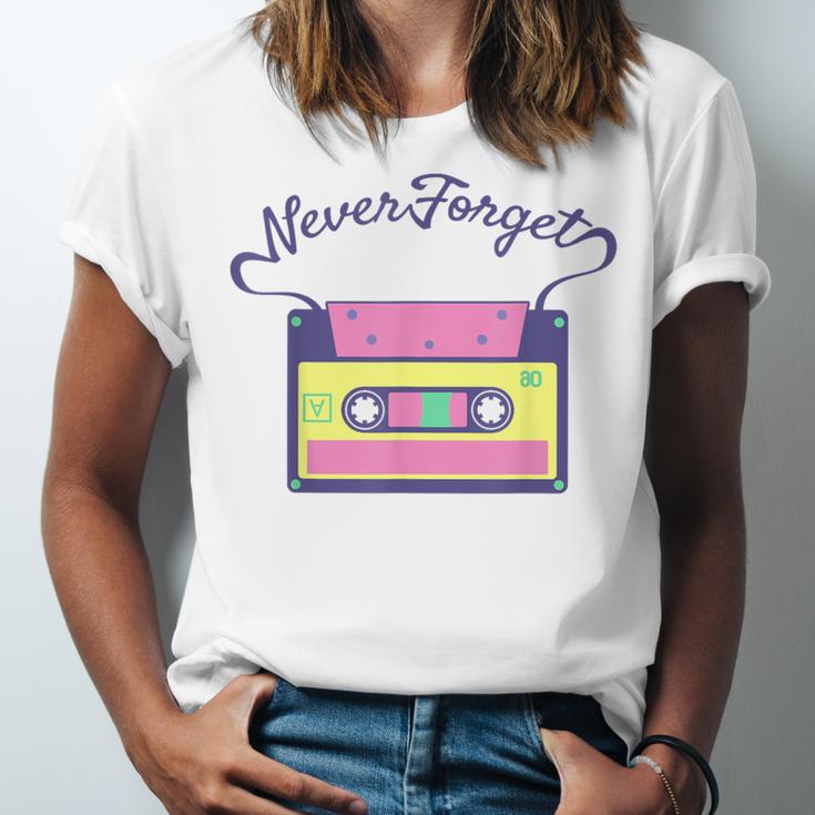 Nostalgia 1980s 80s 90s Costume Party Never Forget Unisex Jersey T-Shirt