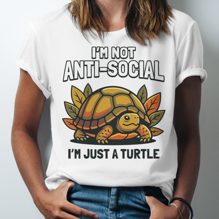 Not Anti Social Im Just A Turtle Sarcastic Introvert Humor Premium Tri-Blend Unisex Jersey T-Shirt Not Anti Social Im Just A Turtle Sarcastic Introvert Humor Premium Tri-Blend Unisex Jersey T-Shirt