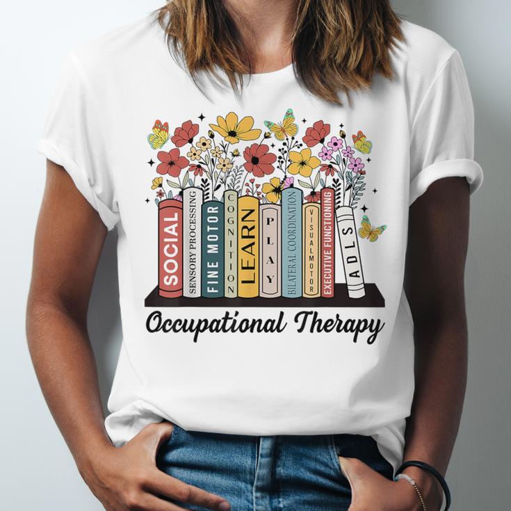 Occupational Therapy Wildflower Book OT Therapist Assistant Unisex Jersey T-Shirt