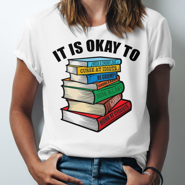 It Is Okay To Be a Grumpy Old Man Book Lover Premium Unisex Jersey T-Shirt