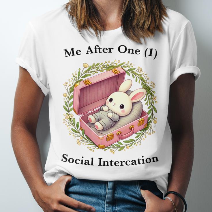 Me After One Social Interaction Introvert Saying Unisex Jersey T-Shirt Me After One Social Interaction Introvert Saying Unisex Jersey T-Shirt