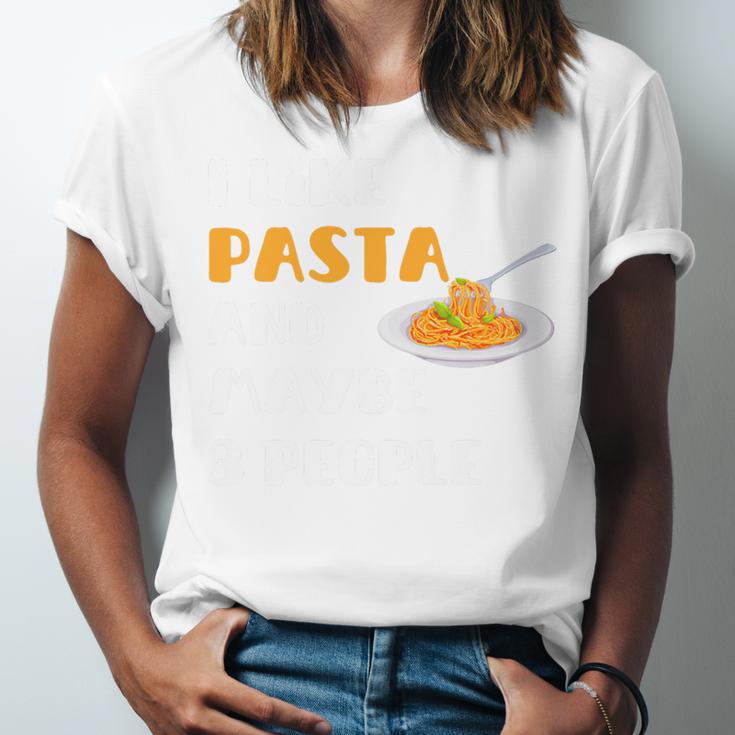 I Like Pasta And Maybe 3 People Introvert Foodie Premium Unisex Jersey T-Shirt