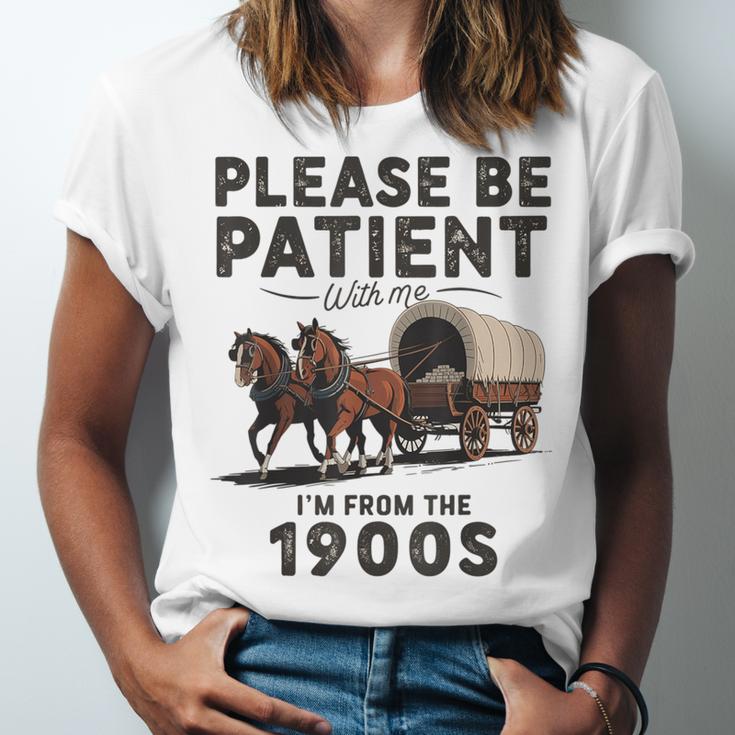 Be Patient With Me I'm From The 1900s Horse-Drawn Wagon Unisex Jersey T-Shirt