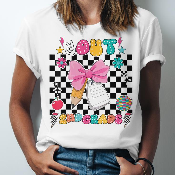 Peace Out 2nd Grade Graduation Last Day School Second Grade Unisex Jersey T-Shirt