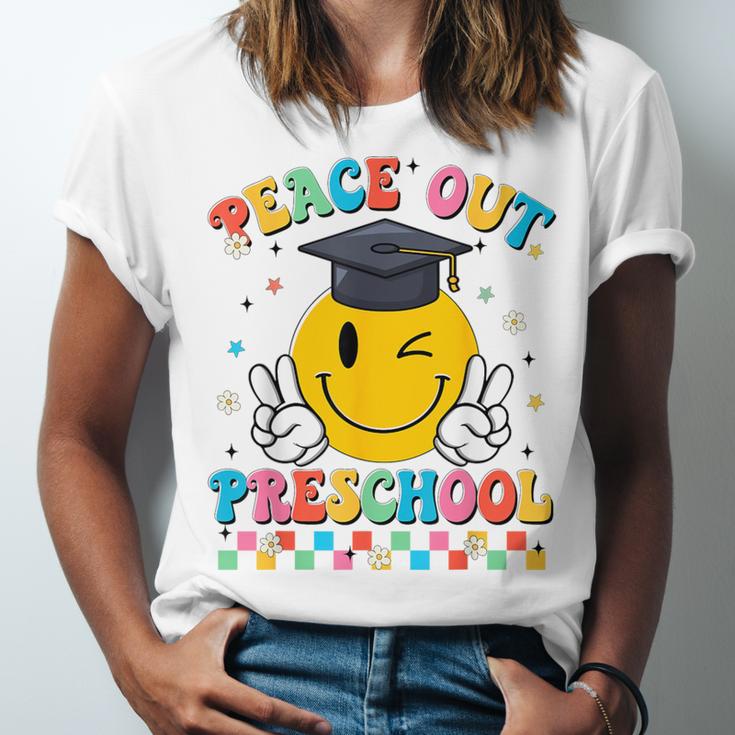 Peace Out Preschool Graduation Last Day Teachers Boys Girls Unisex Jersey T-Shirt