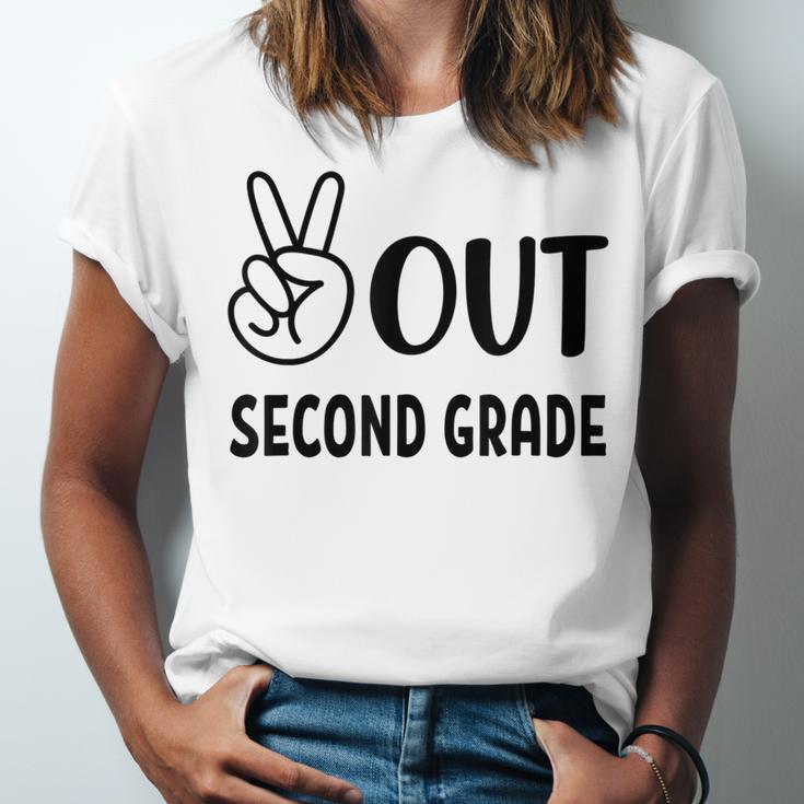 Peace Out Second Grade Last Day Of School Graduation Kids Unisex Jersey T-Shirt