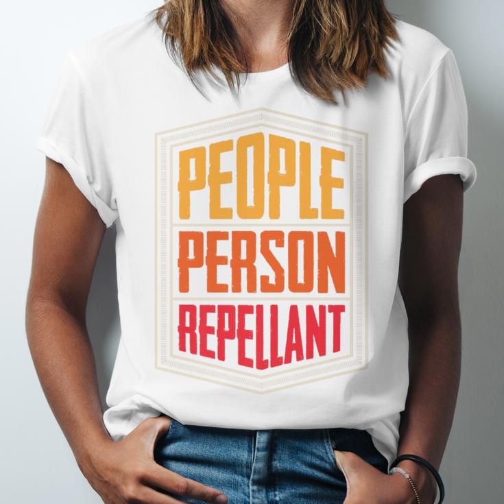 People Person Repellant Introvert Premium Unisex Jersey T-Shirt People Person Repellant Introvert Premium Unisex Jersey T-Shirt