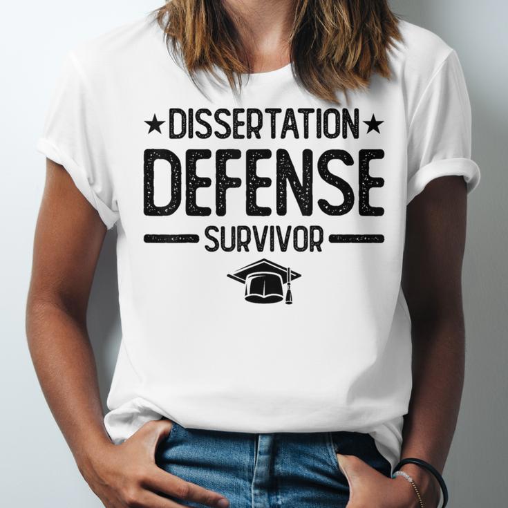 PhD Graduation Dissertation Defense Survivor PhD Unisex Jersey T-Shirt
