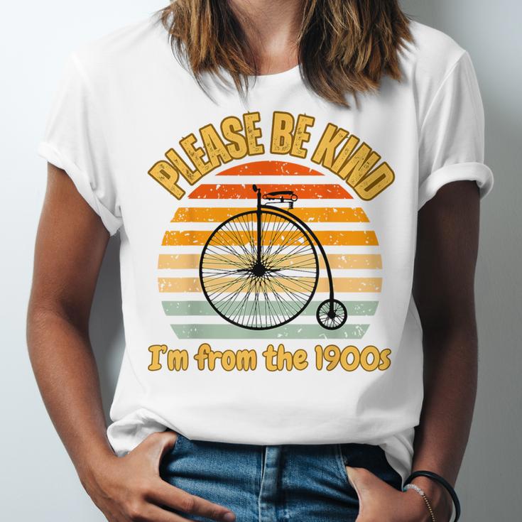 Please Be Kind I'm From The 1900s Penny Farthing Unisex Jersey T-Shirt