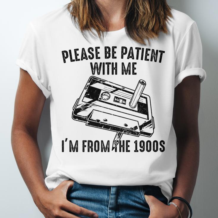 Please Be Patient With Me I'm From The 1900s Cassette Pencil Premium Unisex Jersey T-Shirt