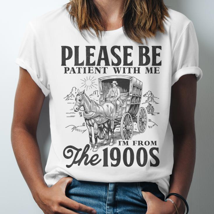 Please Be Patient I'm From The 1900s Horse Drawn Wagon Gifts Premium Unisex Jersey T-Shirt