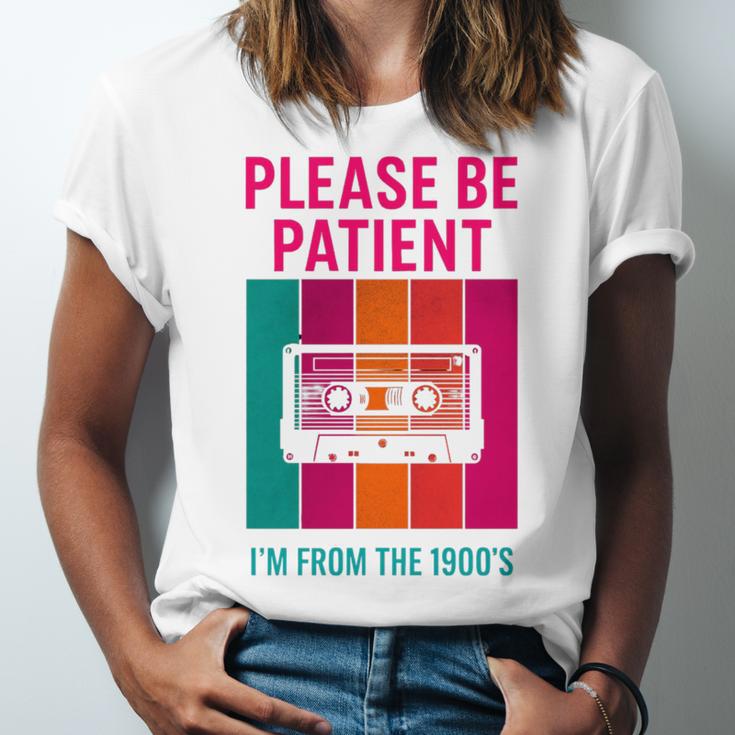 Please Be Patient I'm From The 1900s Retro Cassette Tape Premium Tri-Blend Unisex Jersey T-Shirt Please Be Patient I'm From The 1900s Retro Cassette Tape Premium Tri-Blend Unisex Jersey T-Shirt