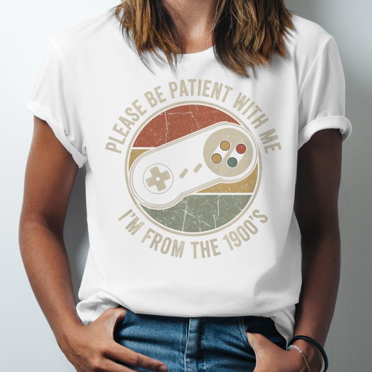 Please Be Patient With Me I'm From The 1900s Retro Gamer Premium Tri-Blend Unisex Jersey T-Shirt