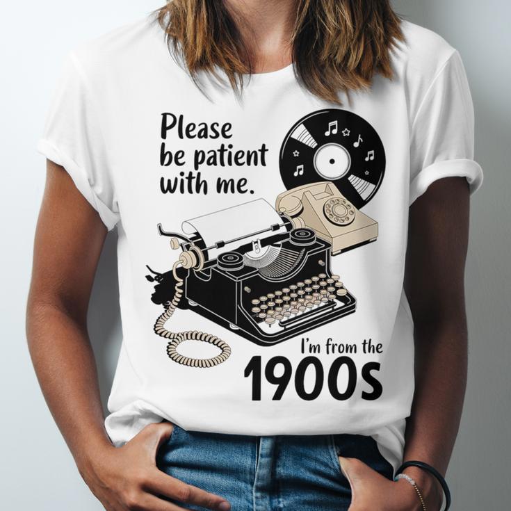 Please Be Patient I'm From The 1900s Sarcastic Joke Premium Tri-Blend Unisex Jersey T-Shirt