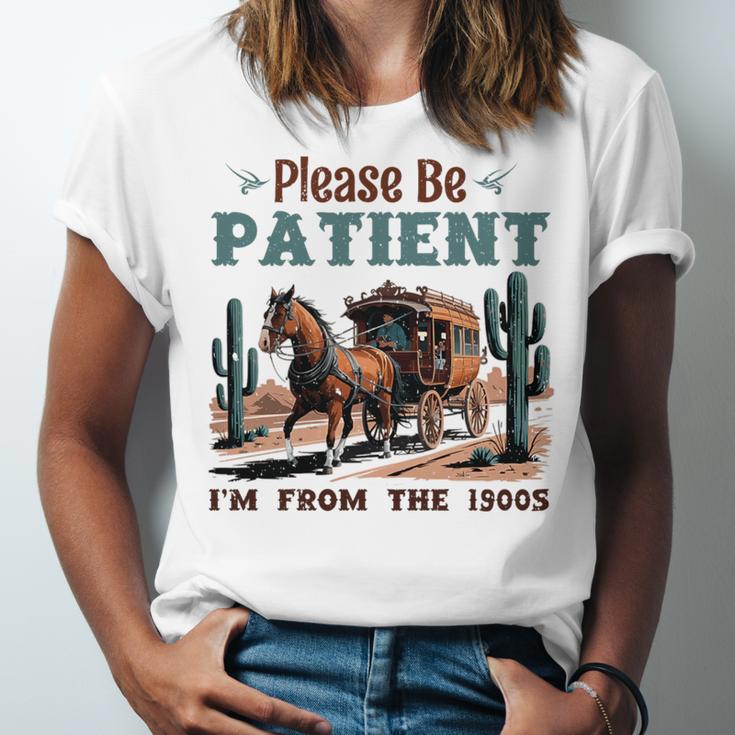 Please Be Patient I'm From The 1900s Stagecoach Western Vint Premium Tri-Blend Unisex Jersey T-Shirt