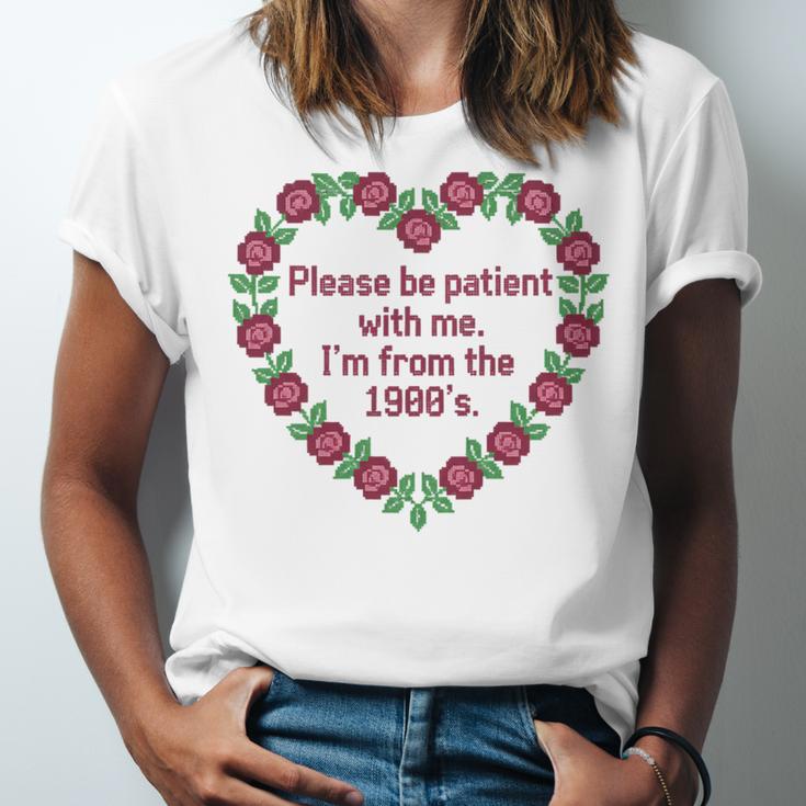 Please Be Patient With Me I'm From The 1900S Vintage Floral Premium Tri-Blend Unisex Jersey T-Shirt Please Be Patient With Me I'm From The 1900S Vintage Floral Premium Tri-Blend Unisex Jersey T-Shirt