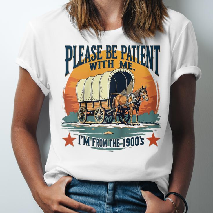 Please Be Patient With Me I'm From The 1900s Women Men Raglan Baseball Tee Unisex Jersey T-Shirt