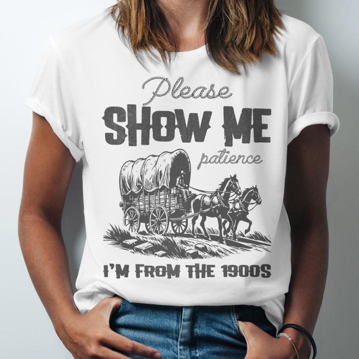 Please Show Me Patience I'm From The 1900s Vintage Horse Premium Unisex Jersey T-Shirt Please Show Me Patience I'm From The 1900s Vintage Horse Premium Unisex Jersey T-Shirt