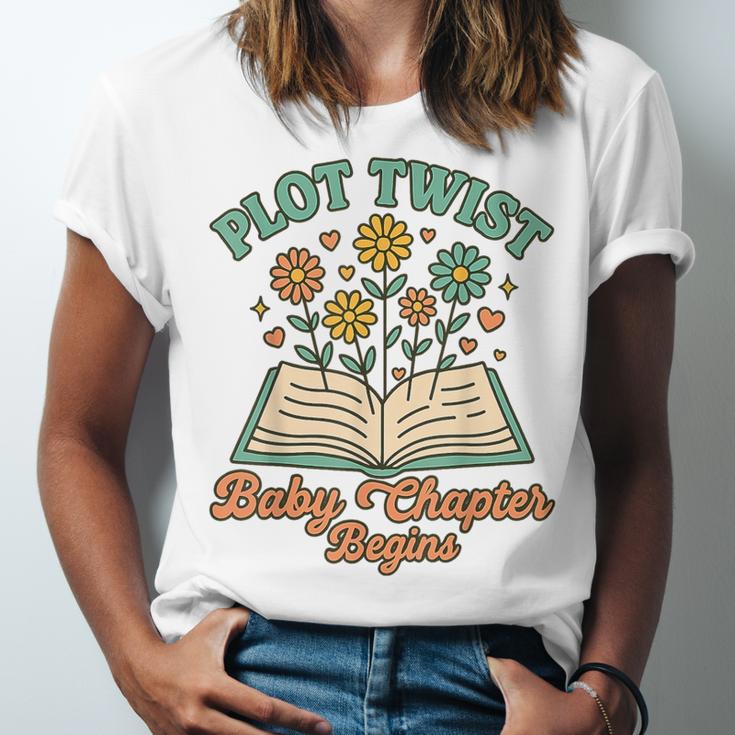 Pregnancy Announcement Book Lover Reveal Pregnant Unisex Jersey T-Shirt