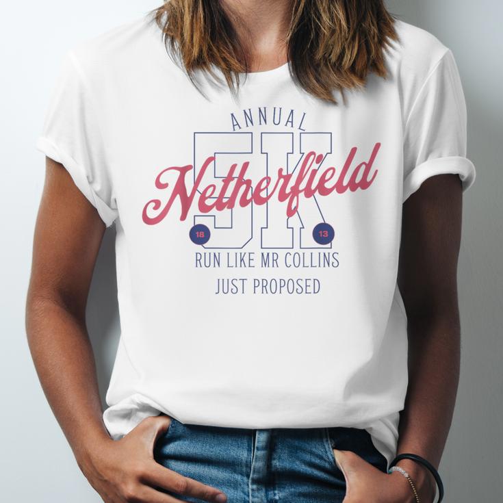 Pride And Prejudice Run Like Mr Collins Just Proposed Book Unisex Jersey T-Shirt Pride And Prejudice Run Like Mr Collins Just Proposed Book Unisex Jersey T-Shirt
