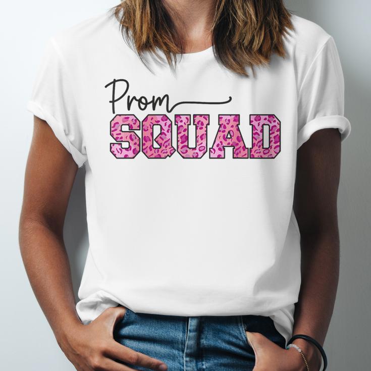 Prom Squad Prom Graduation Class Of 2024 Leopard Matching Unisex Jersey T-Shirt