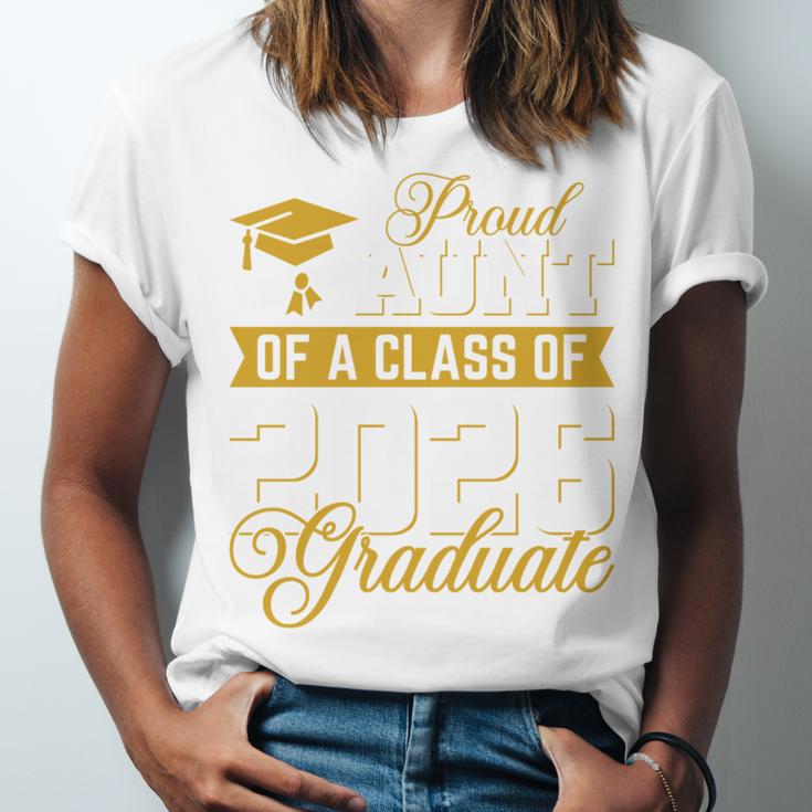 Proud Aunt Of A Class Of 2026 Graduate Senior Graduation 26 Unisex Jersey T-Shirt
