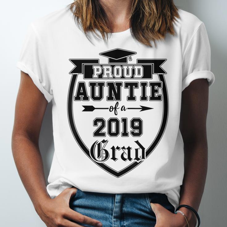 Proud Auntie Of a 2019 Grade Aunt Graduation Unisex Jersey T-Shirt