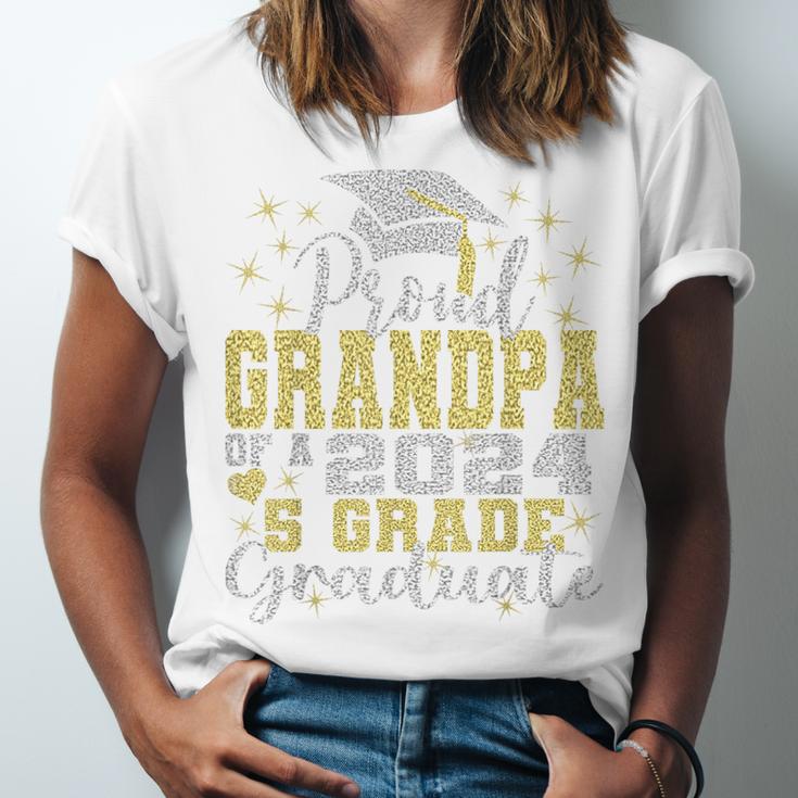 Proud Grandpa Of 5th Grade Graduate 2024 Family Graduation Unisex Jersey T-Shirt