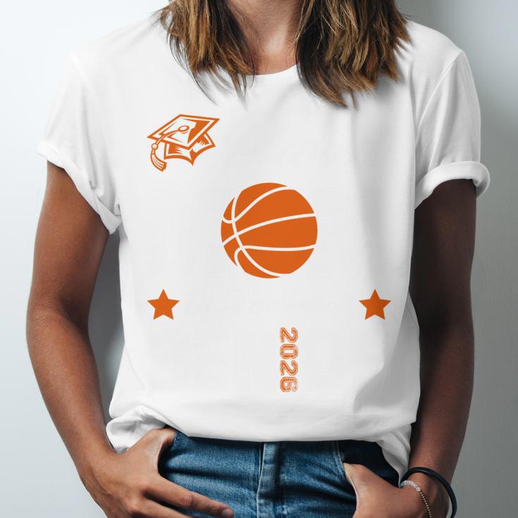Proud Mom Of a Basketball Senior Class Of 2026 Graduation Unisex Jersey T-Shirt