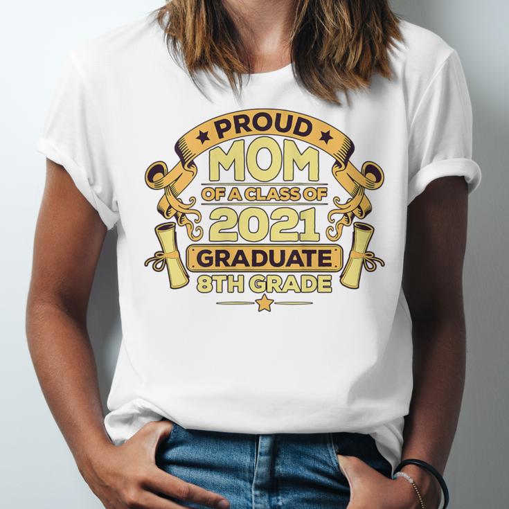Proud Mom Graduation Of 8th Grade Graduate Unisex Jersey T-Shirt