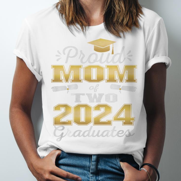 Proud Mom Of Two 2024 Graduate Class 2024 Graduation Family Premium Unisex Jersey T-Shirt
