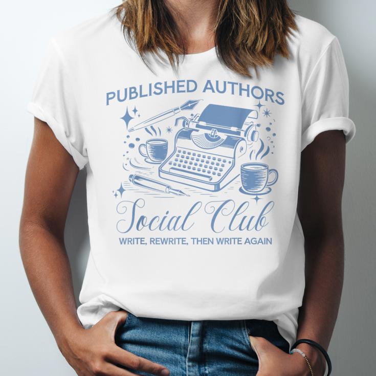 Published Authors Social Club Women Vintage Poet Book Writer Unisex Jersey T-Shirt