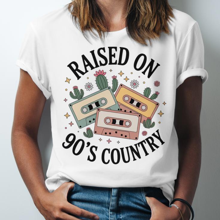 Raised On 90's Country Music Lover Nostalgia Retro Vibe Premium Tri-Blend Unisex Jersey T-Shirt