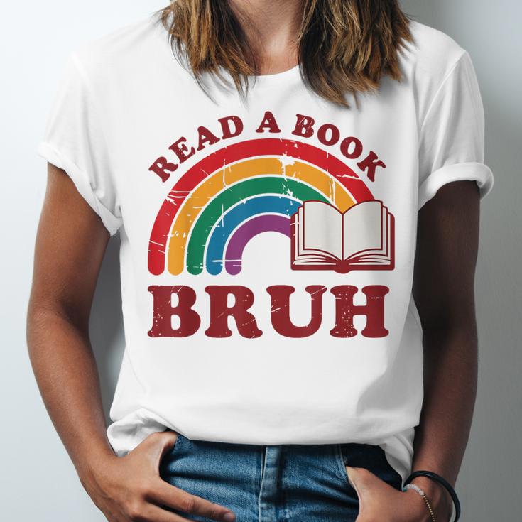 Read A Book Bruh Rainbow Vintage Reading Library Student Unisex Jersey T-Shirt Read A Book Bruh Rainbow Vintage Reading Library Student Unisex Jersey T-Shirt