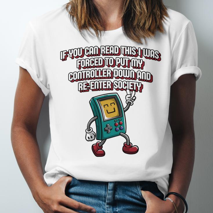 If You Can Read This Gamer Humor Gaming Introvert Unisex Jersey T-Shirt If You Can Read This Gamer Humor Gaming Introvert Unisex Jersey T-Shirt