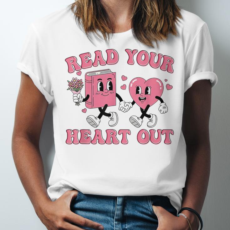 Read You Heart Out Reading Teacher Valentines Day Book Lover Unisex Jersey T-Shirt