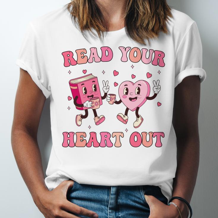 Read Your Heart Out Teacher Valentine Book Unisex Jersey T-Shirt
