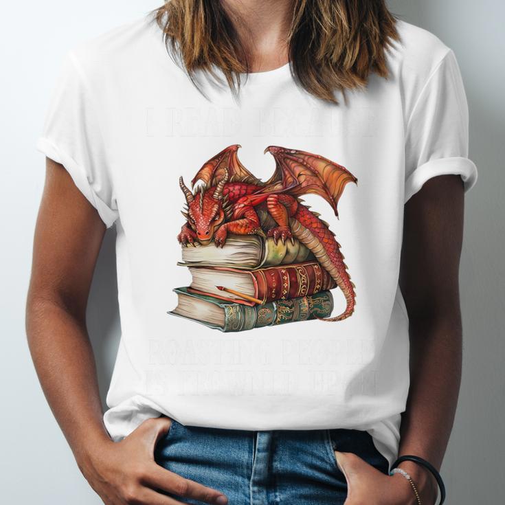 I Read Because Roasting People Is Frowned Upon Dragon Book Premium Tri-Blend Unisex Jersey T-Shirt