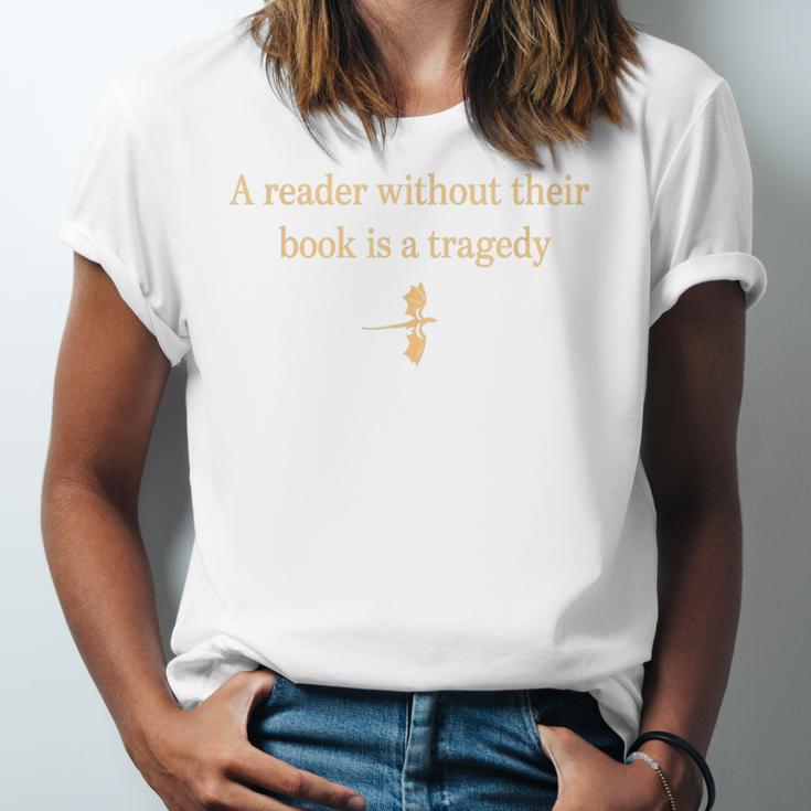 A Reader Without Their Book Is Tragedy Book Reading Unisex Jersey T-Shirt