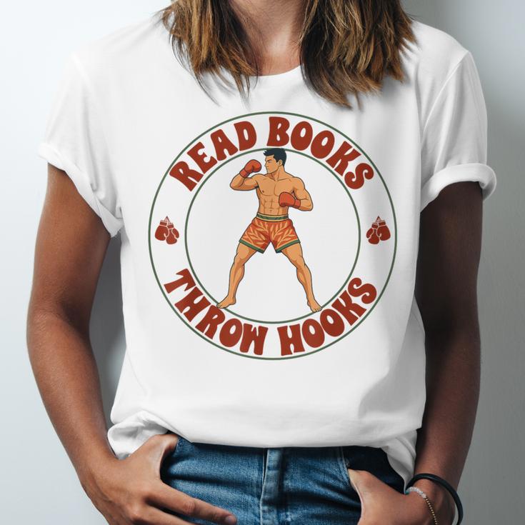 Reading Book Lover Boxer Boxing Lover Read Books Throw Hooks Unisex Jersey T-Shirt